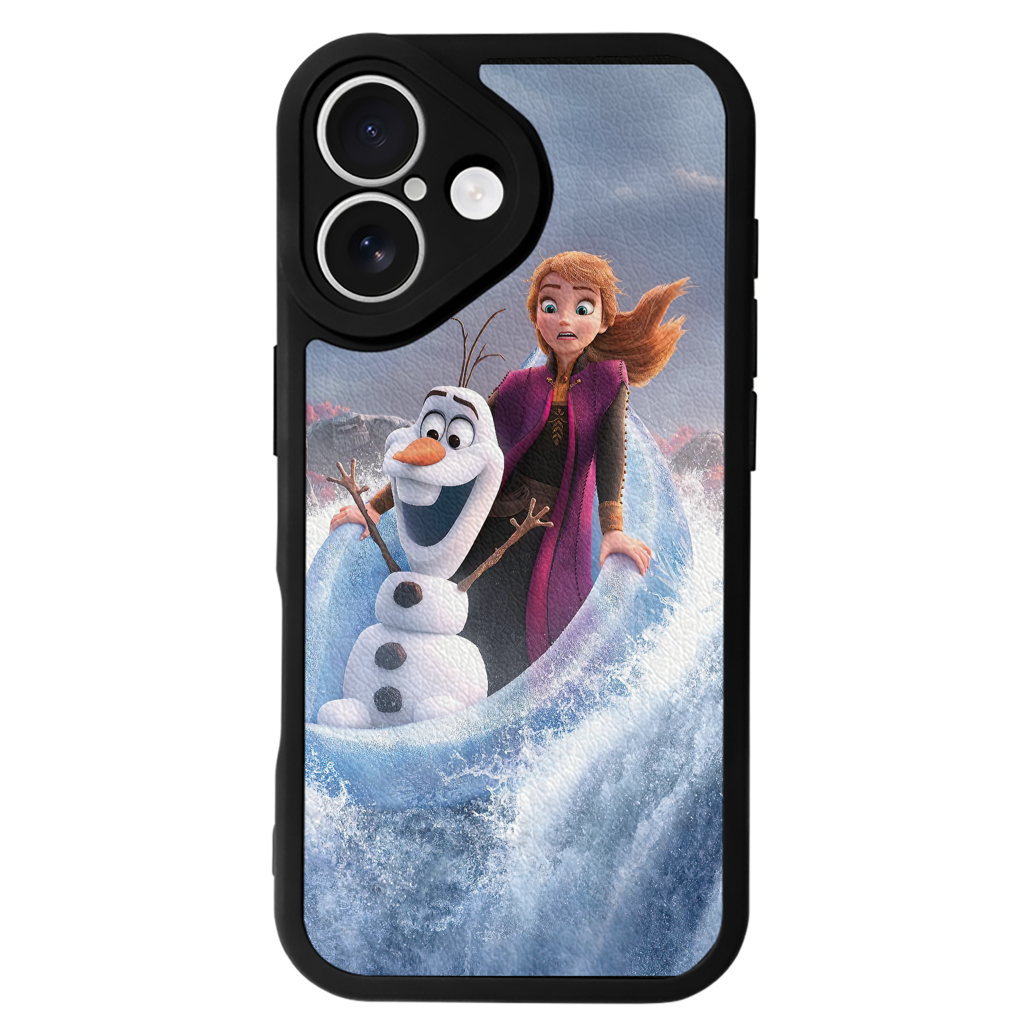 （画像用） アナと雪の女王 アンナ エルサ Frozen Anna Elsa 【iPhone 16シリーズ対応】シリコンスマホケース（レザー調） 材質：シリコン